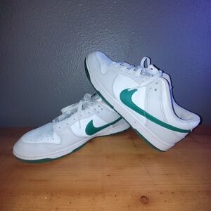 Nike Dunk Lows Mens White and Green Sneakers